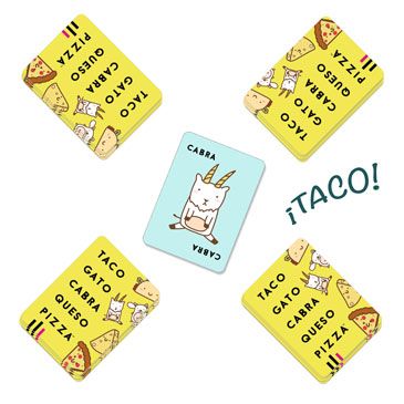 TACO, VUELTA, CABRA, QUESO, PIZZA. Paso 2
